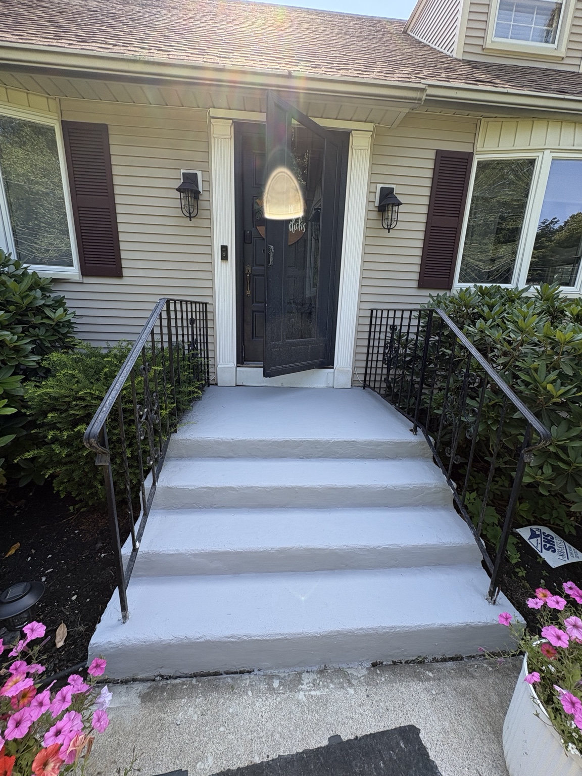Freshly finished front entry steps and landing